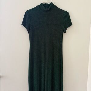 Vintage Jessica Howard Midi Sheath‎ Emerald Green Silver Sparkle Dress size 10